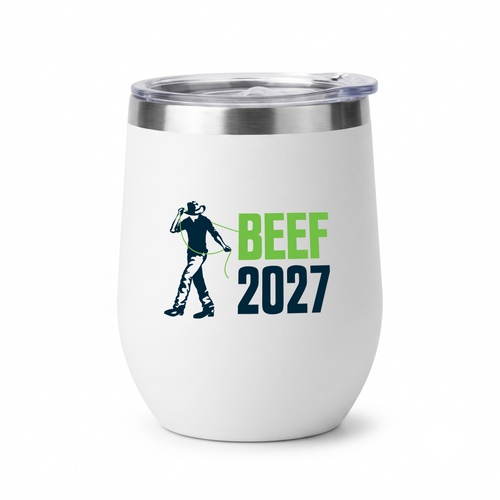 Beef Australia 2027 white insulated wine goblet 295ml